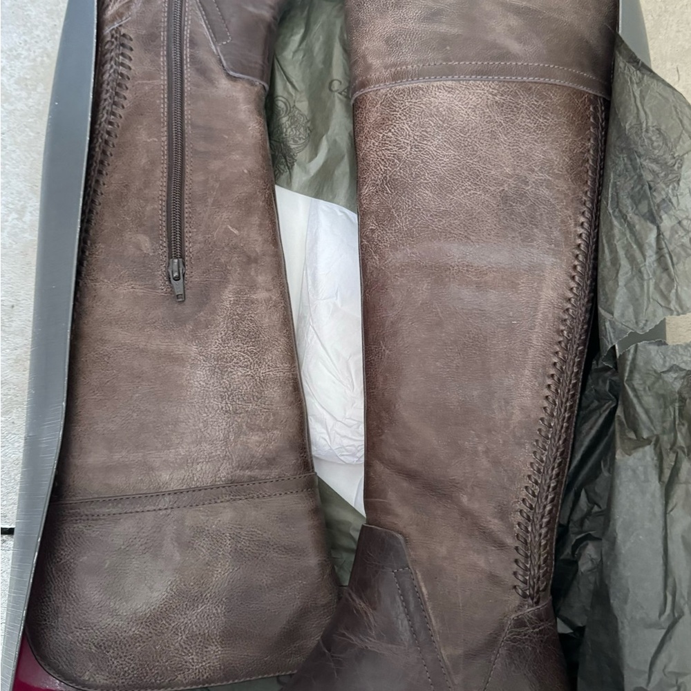 Vince Camuto Grey Over the Knee Leather Boots size 7